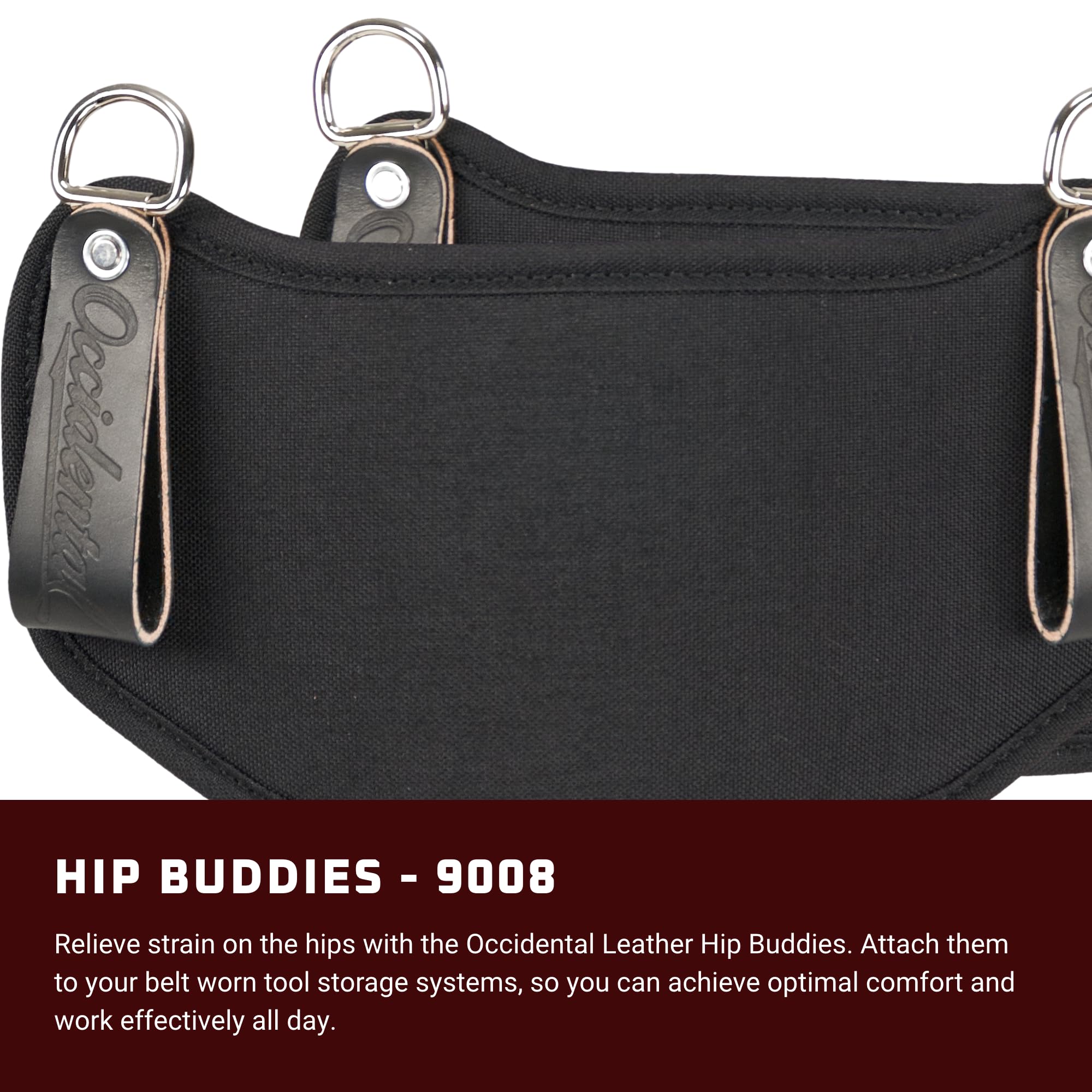 Occidental Leather Hip Buddies, Black - Accepts Any Bag Up to 7.5