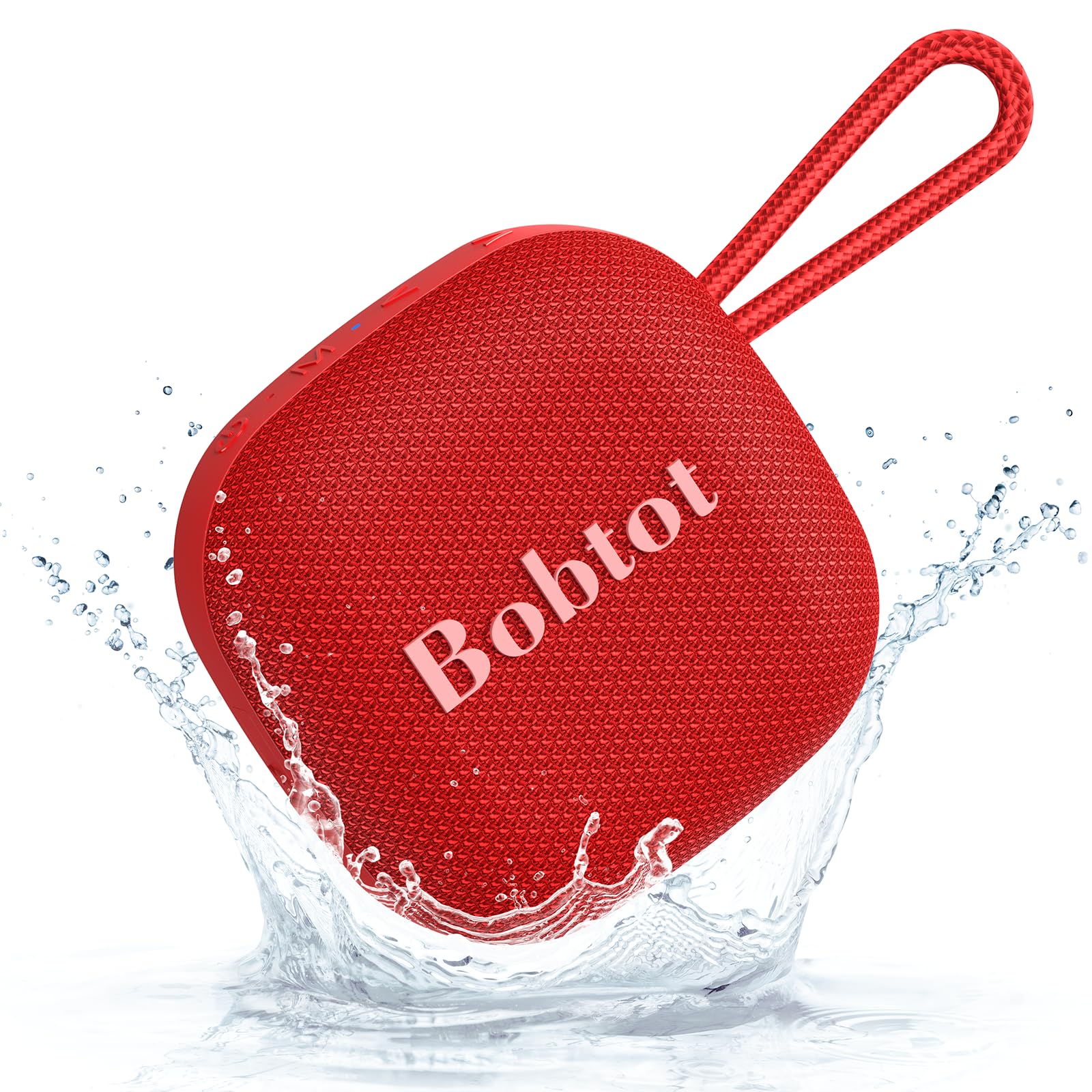 Bobtot Altoparlanti Bluetooth portatili wireless – IPX7 impermeabile altoparlante doccia con 16 ore di riproduzione, suono stereo forte, TWS, microfono integrato, dimensioni mini con cordino da