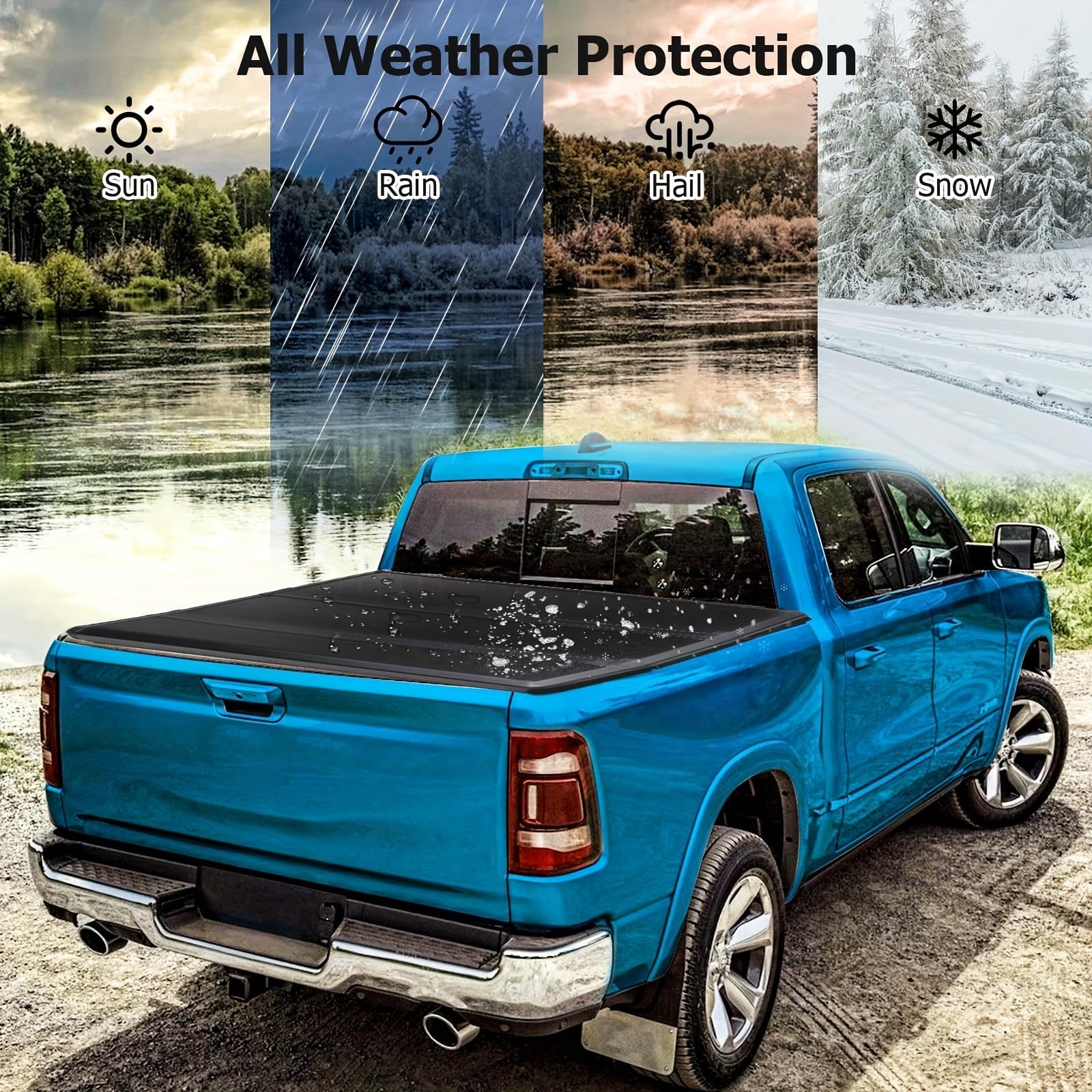 Faltbare LKW-Ladeflächenabdeckung Für Dodge Ram 1500 (2002-2024) - 6,4x5,5 Zoll - Wasserdicht & Einfach Zu Montieren