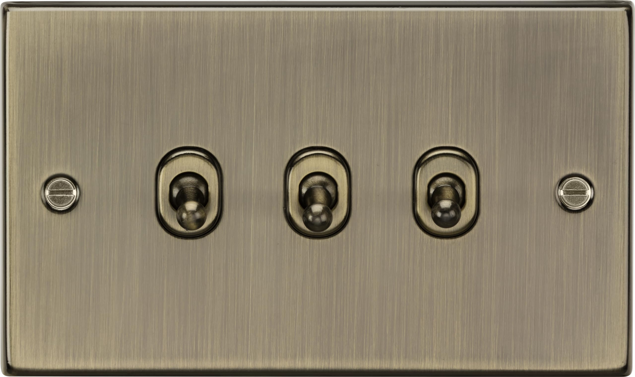 Knightsbridge Antique Brass Cstog3ab Square Edge 10A 3G 2 Way Toggle Switch,