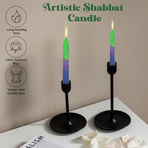 Miniatura 26 de Majestic Giftware /Safed Candles - Paquete de 12 velas Shabat (SC-SHTR-T) Velas tradicionales de Shabat hechas a mano de 5 pulgadas sin goteo Se