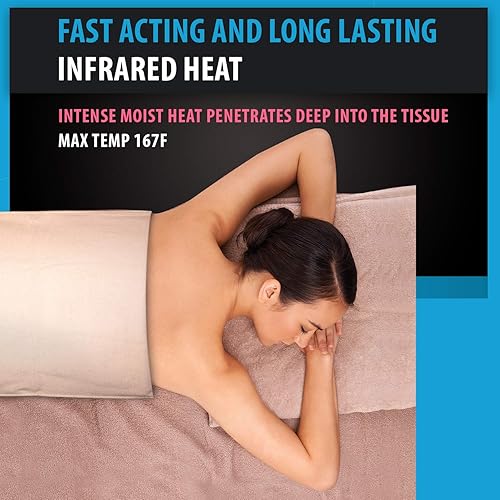 Vista 7 de Thermotech - Almohadilla térmica de grado médico con calor húmedo automático de Thermotech, almohadilla térmica de alto calor para dolor de espalda