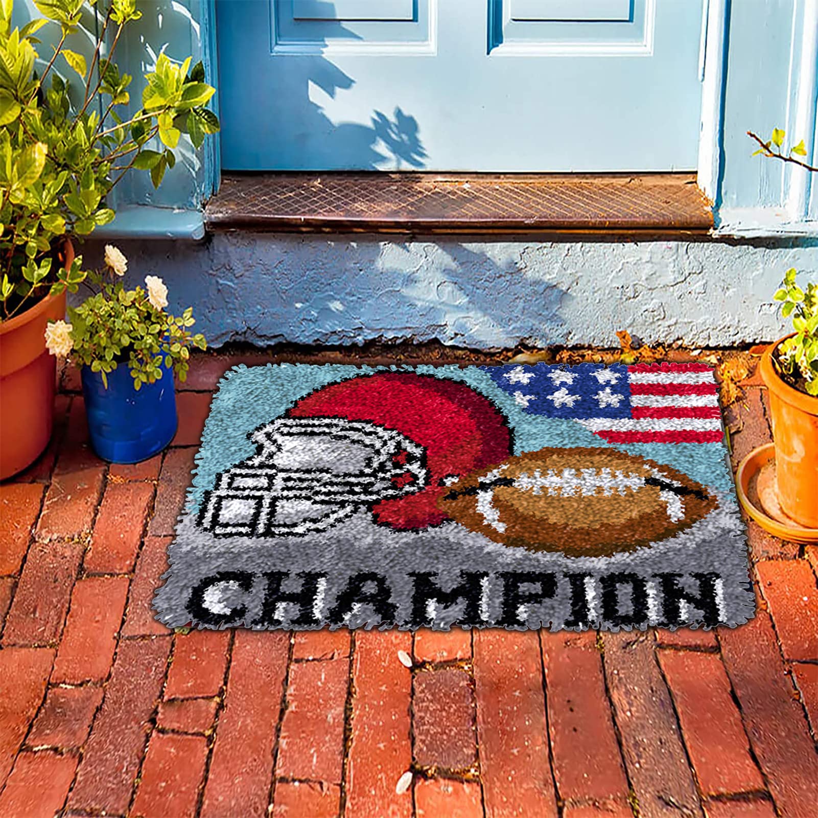 Amazon.com: Football Tapestry Kits Latch Hook Rug Kit Fors Adults