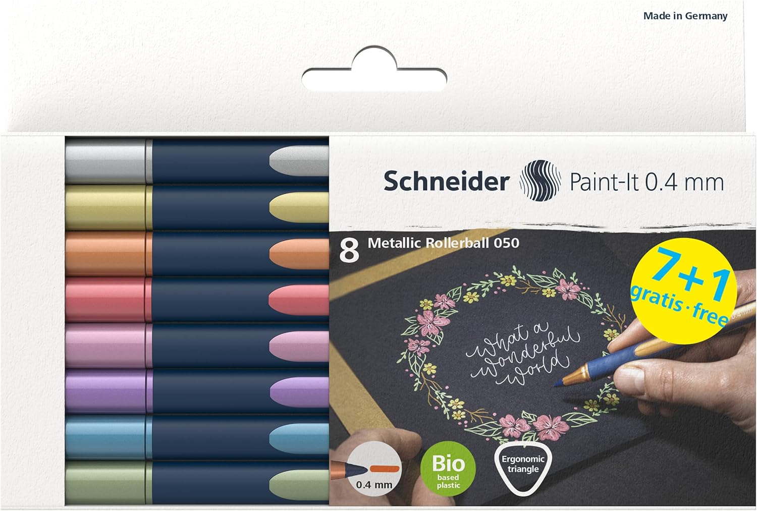 Schneider Metallic Rollerball Paint-It 050 0.4mm Wallet - 8 pieces assorted