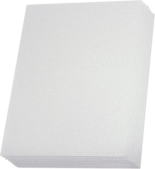 Homeford Glitter EVA Foam Sheet, 9-1/2-Inch x 12-Inch, White