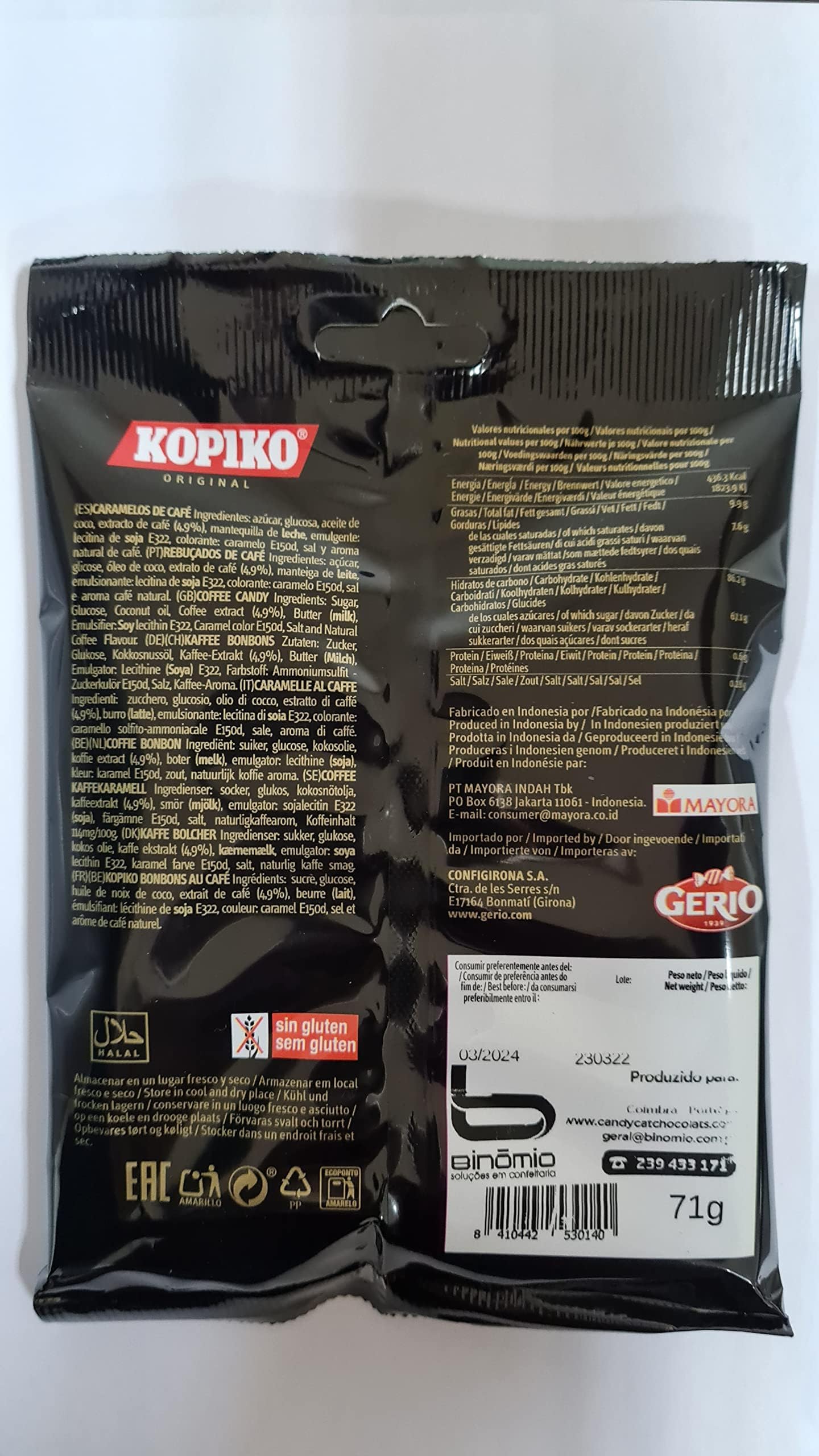 Bonbons au café Kopiko | bonbons| Coffee Candy Classic (71g x 2) + Cappuccino (71g x 2)