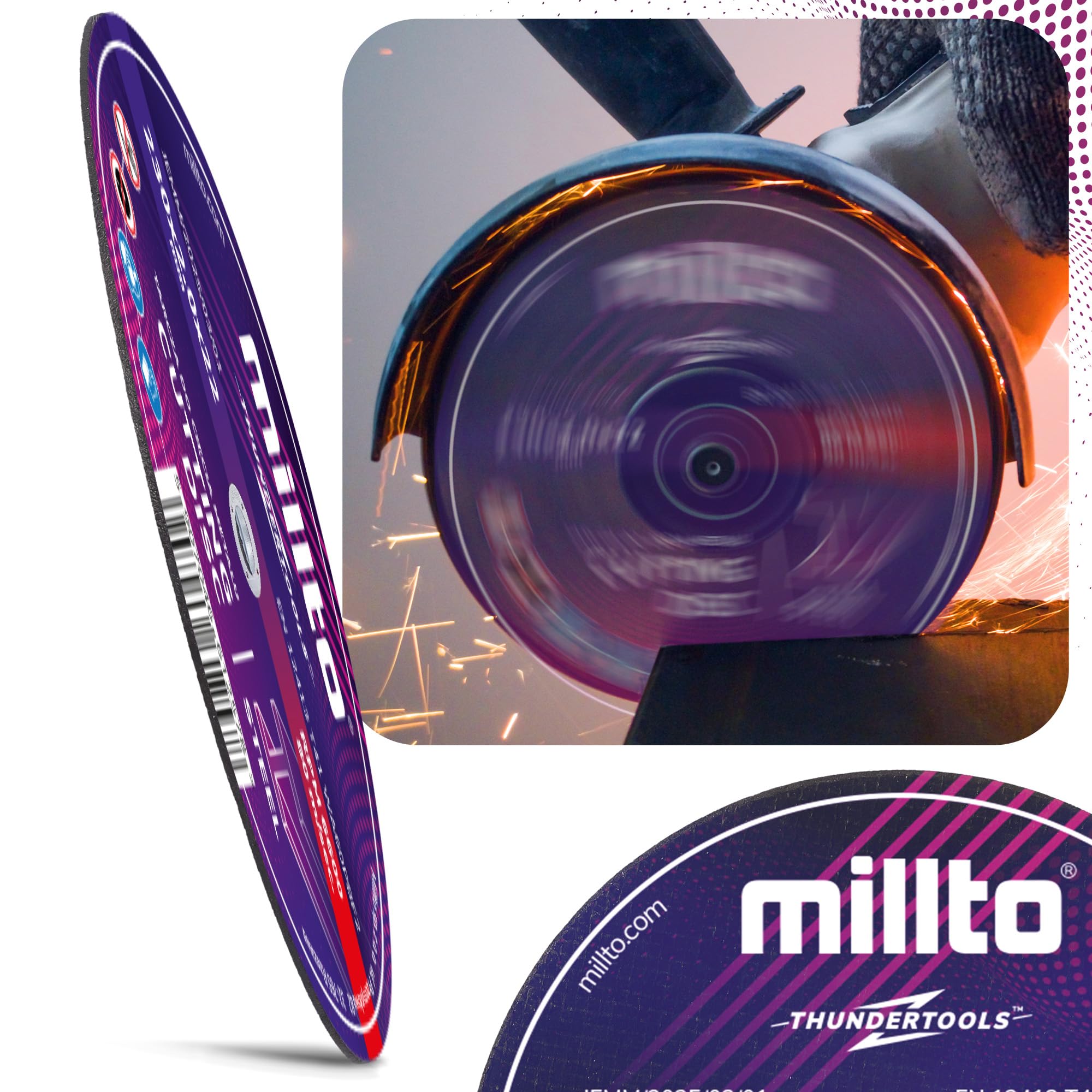 50x Millto Disco Corte Metal 230x2 mm Acero Inoxidable Chapa de Amoladora Angular Cortar Acero Hierro Plástico para Herramientas Trabajo Metálico Cortes Precisos