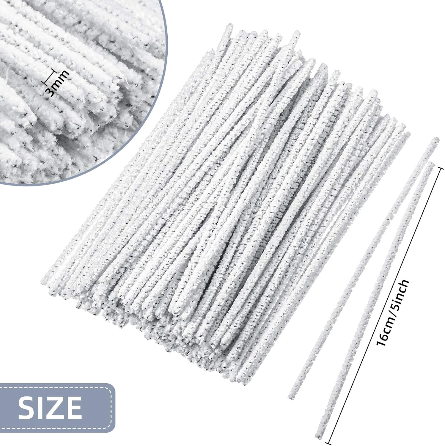 150 Pieces 6 InchLong Soft Pipe Cleaners Long Chenille Stems Twistable