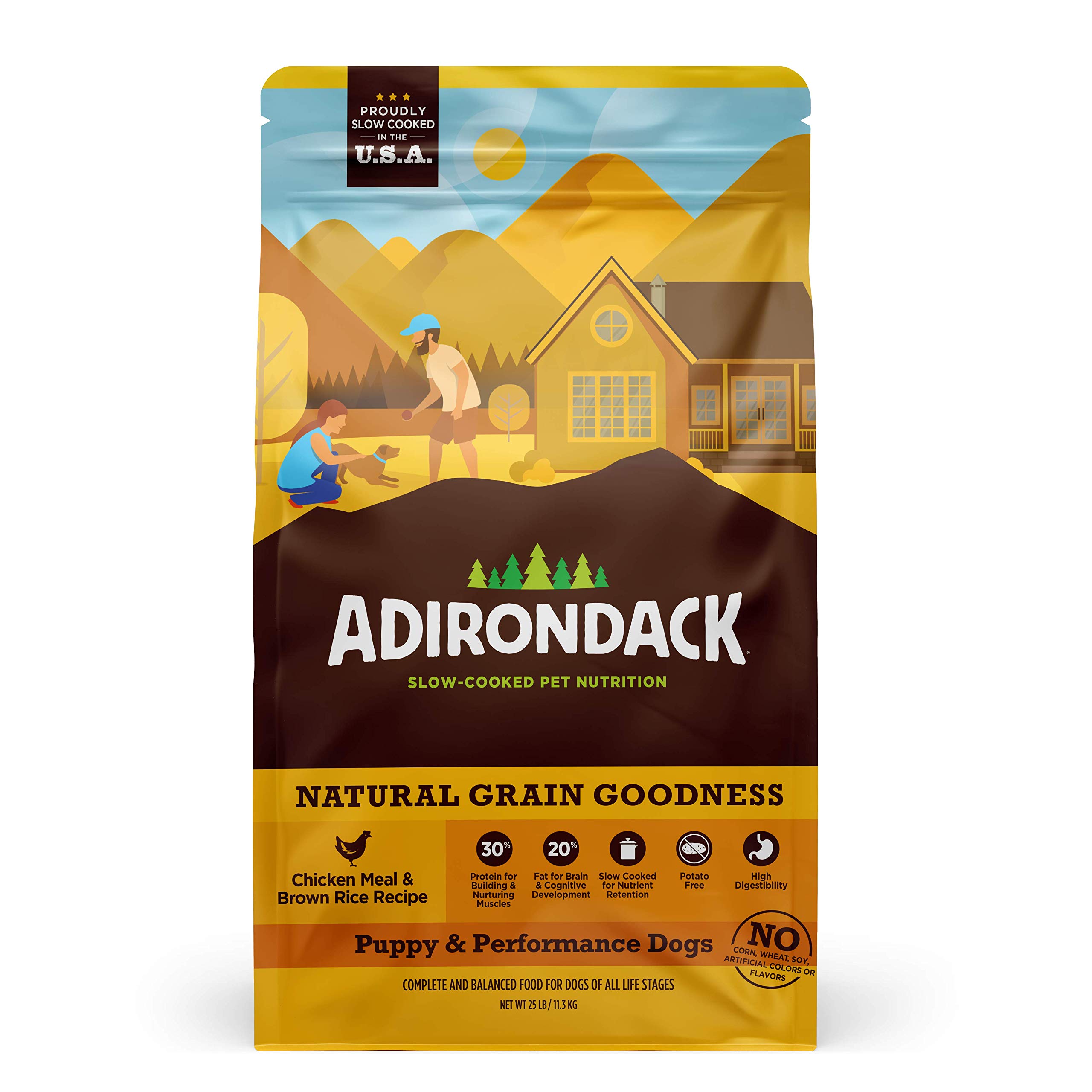 Photo 1 of Adirondack Pet Food Adirondack Puppy Food for Puppies and Performance Dogs Made in USA [Natural Dog Food for All Breeds and Sizes], Chicken Meal & Brown Rice Recipe, 25 lb. Bag, Model Number: 00802