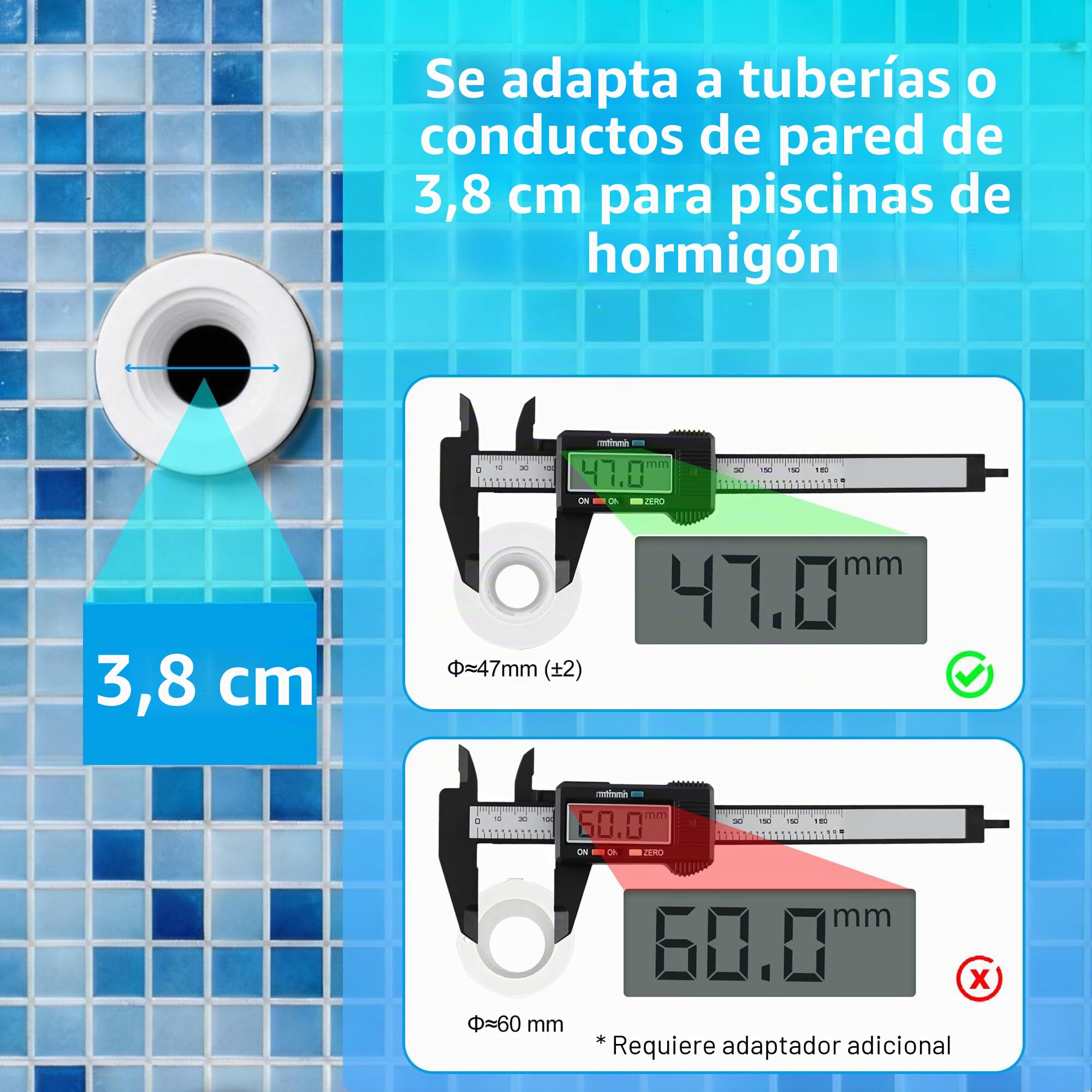 Foco LED Piscina con Rosca 1,5", 25W Lámpara Piscina RGB Multicolor con Remoto, Ø242mm, 12V AC Relleno de Resina Luz Sumergible para Boquilla y Tubo para Piscinas Hormigón Escaleras