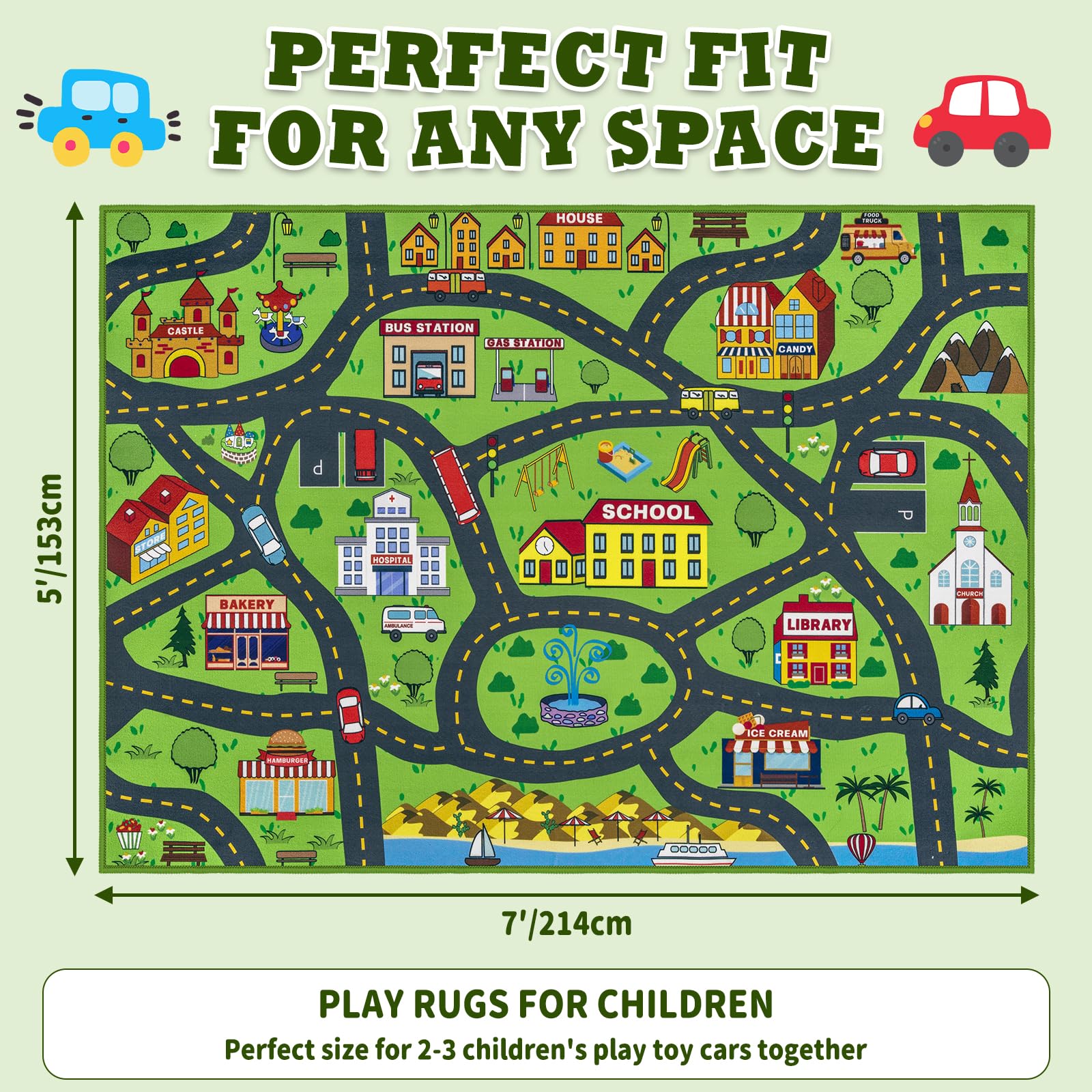 Capslpad Kinderteppich, Spielmatte, 12,7 x 17,8 cm