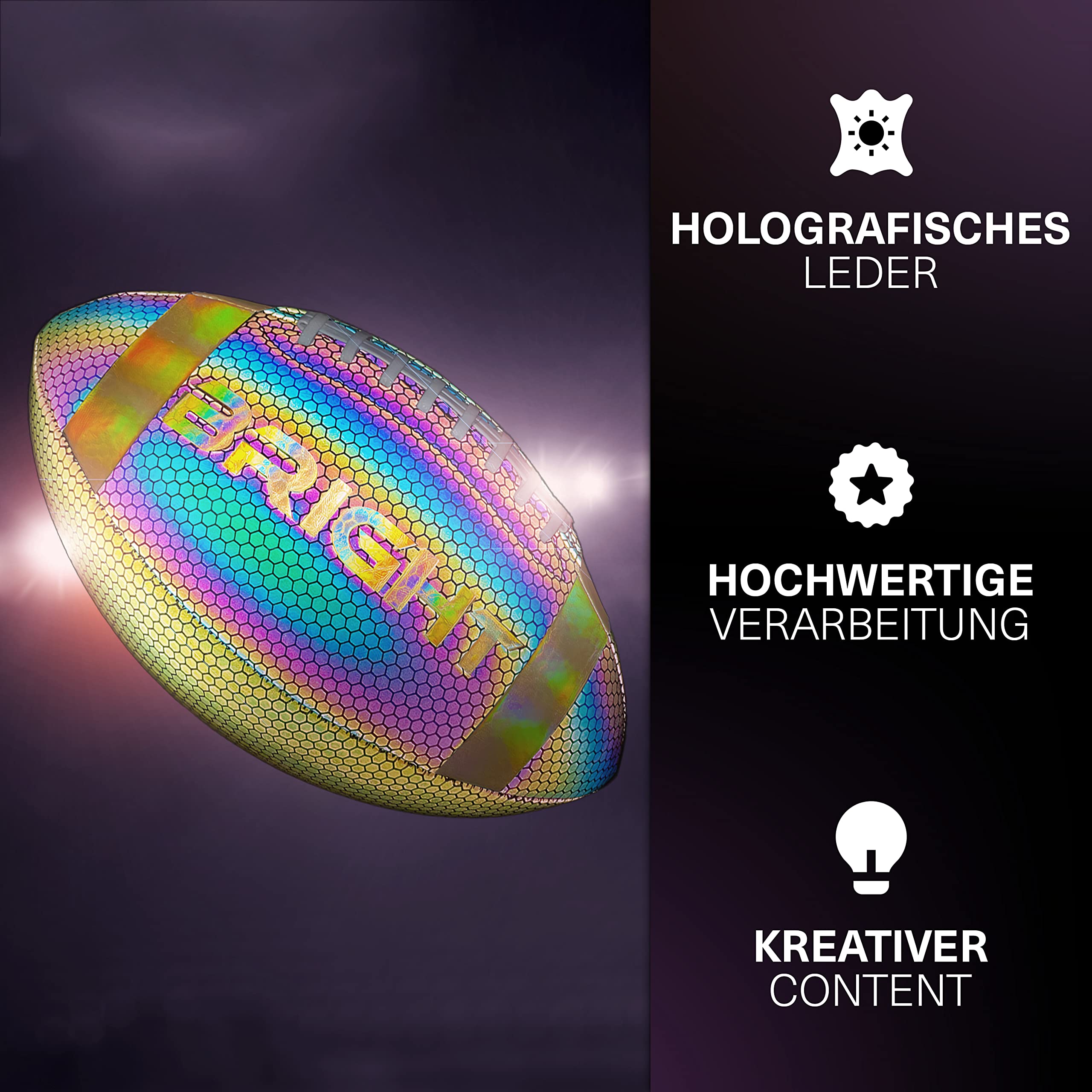 BRIGHT™ American Football - Reflektierend - Holografisch - Im Dunkeln Leuchtend - Kinder und Erwachsene - Unisex