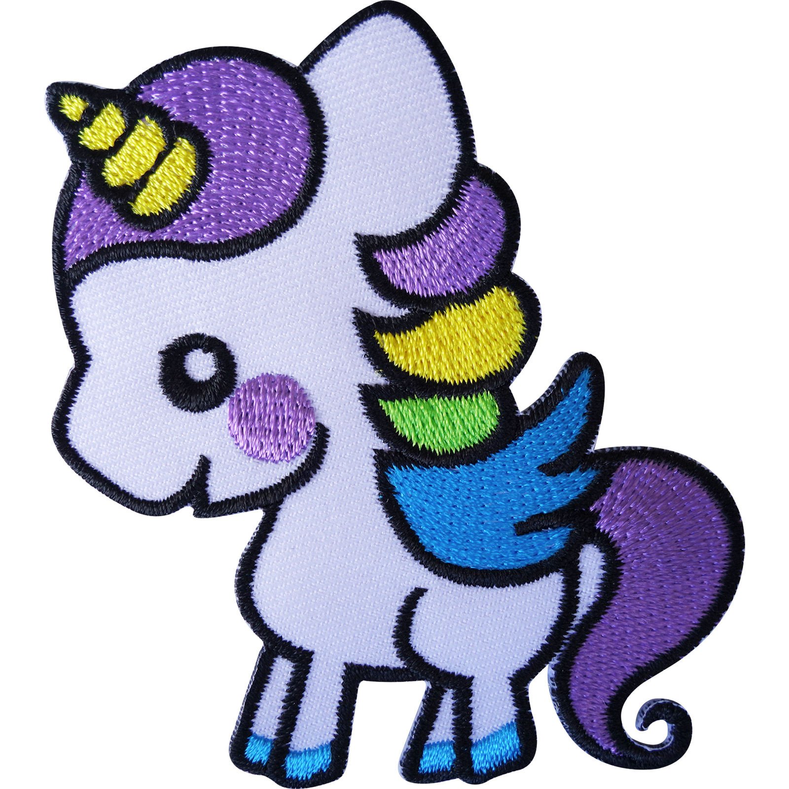 Ellu Violet Unicorn Patch Embroidered Iron Sew On Clothes Jacket Pony Horse Embroided Badge