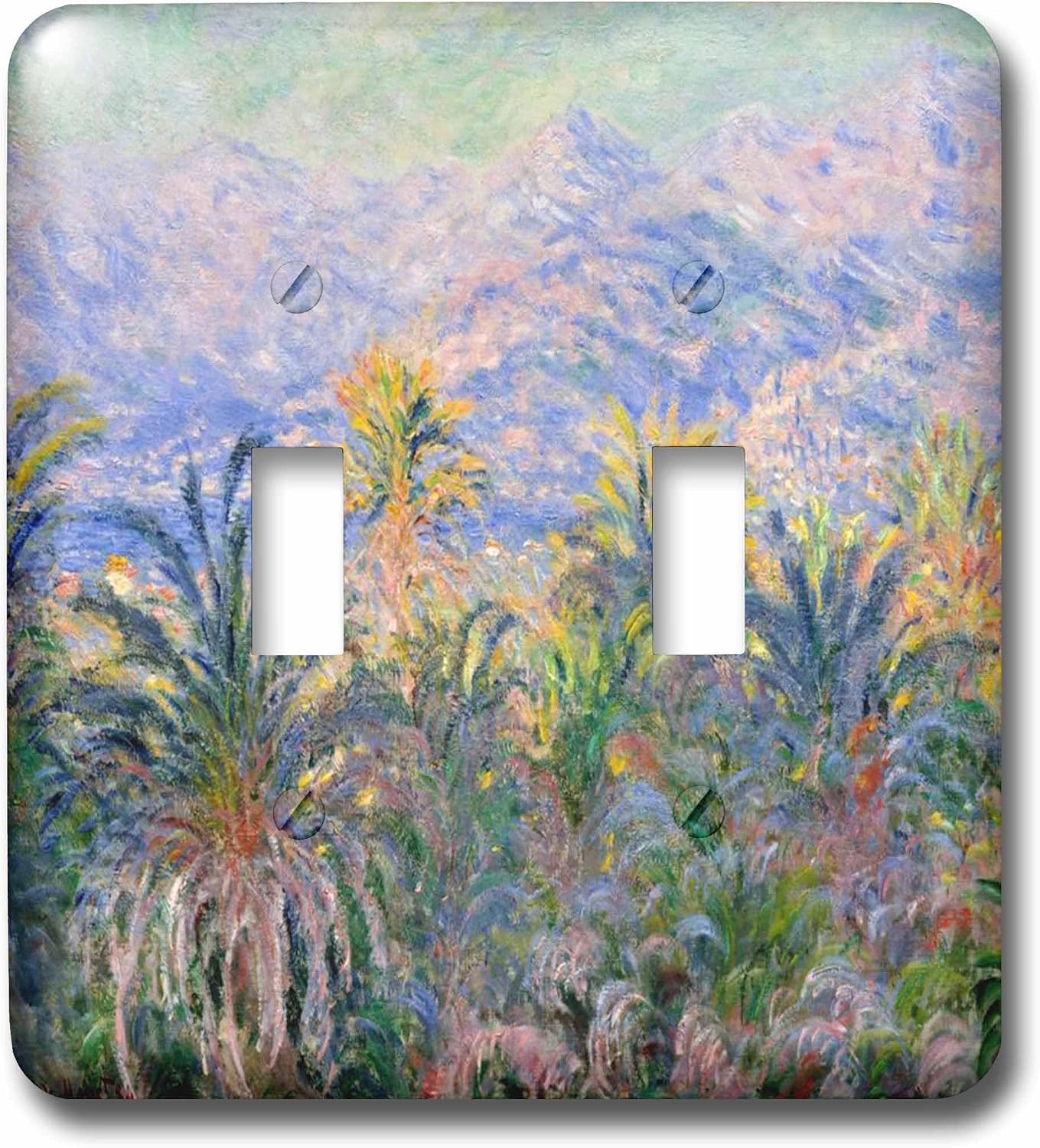 3dRose lsp_204110_2 Print of Monet Painting of Palm Trees and Mountain Double Toggle Switch