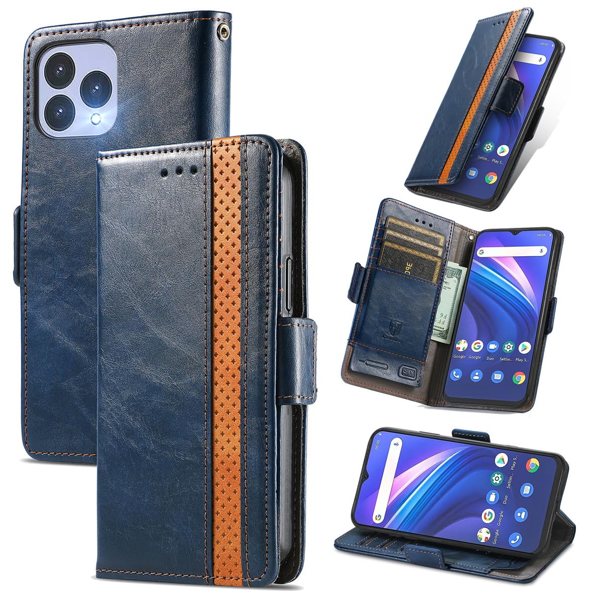 MOJIA Hülle Für Cubot P80 / Wiko T60, PU Folio Leder