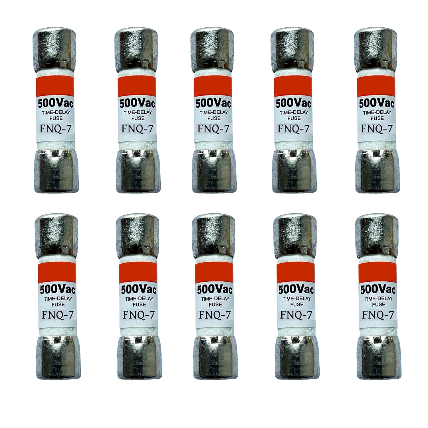 10-Pack New FNQ-7 FNQ-7A FNQ 7A 500Vac Time Delay Fuse,FNQ-7A Current Limiting Class CC Rejection Cartridge Fuses