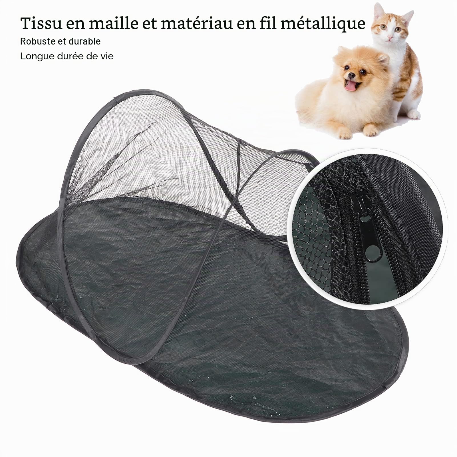 Qcwwy Mini Tente de Jeu pour Chat Enclos Extérieur pour Animal de Compagnie pour Chien de Chat avec Respirante, Tente pour Chat Spacieuse et Portable, Parc pour Chat Intérieur