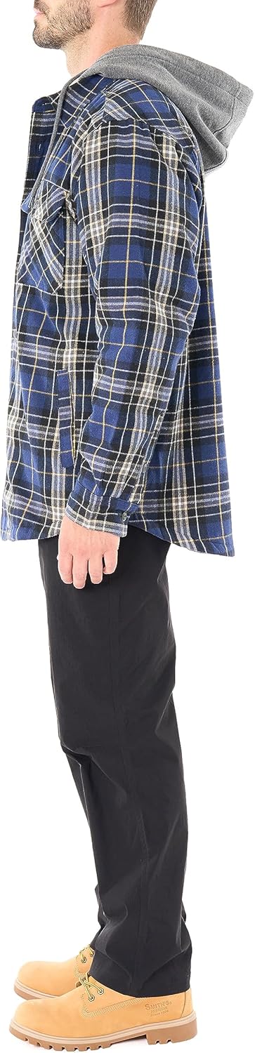 Smith's Workwear Men's Sherpa-Lined Hooded Flannel Shirt-Jacket - Image 11