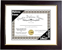 Vista 28 de Creative Picture Frames Marco de diploma de caoba de 7 x 9 pulgadas con borde dorado, incluye caballete de vidrio negro y ganchos de pared