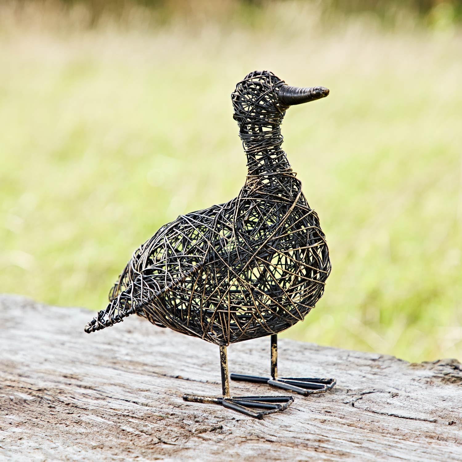 Paper High Kriti the Small Flapping Duck Wire Garden Ornament - Outdoor Decoration - Metal Sculpture - Garden Statue - Recycled Metal