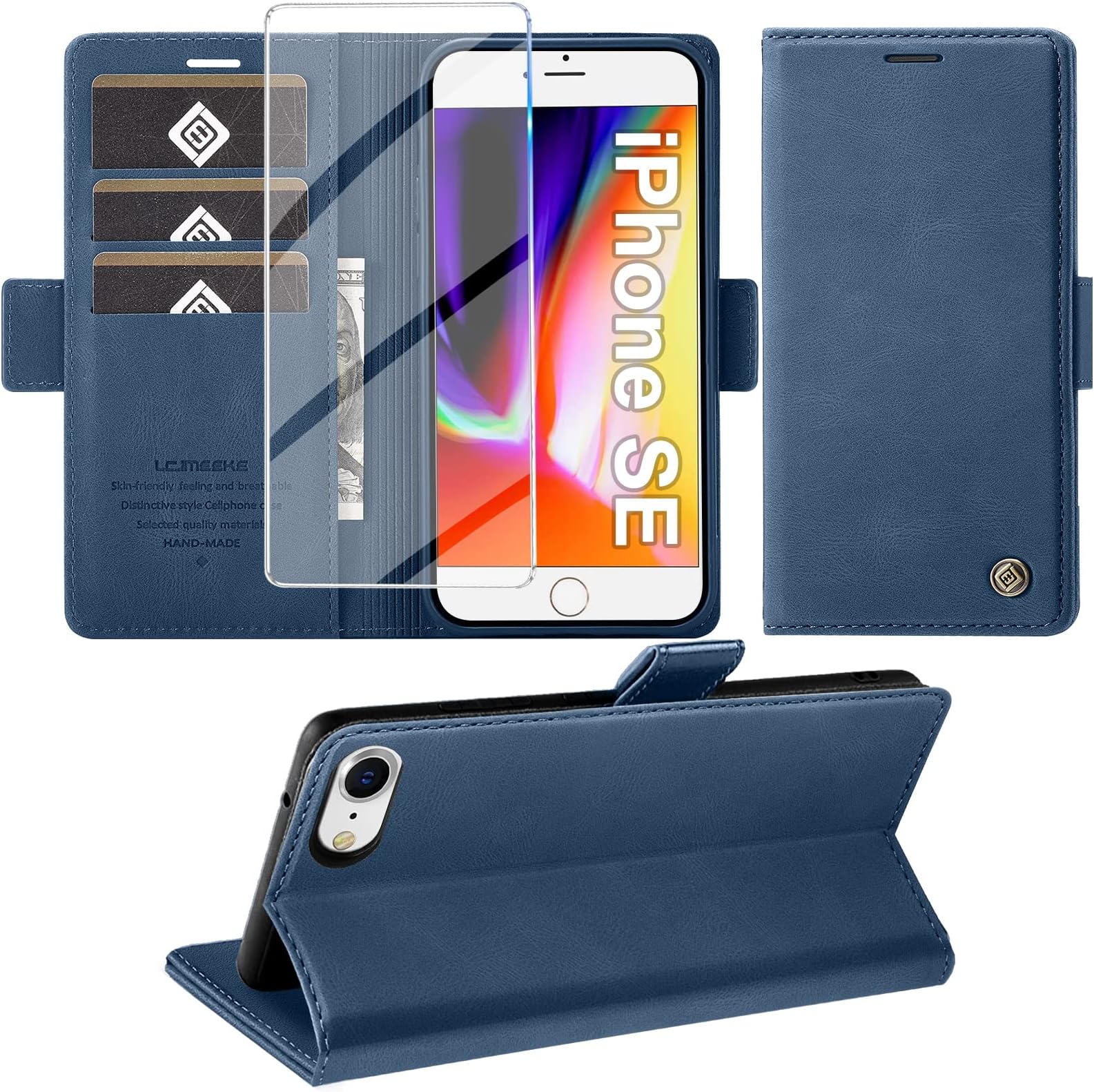 Yoedge Cover Per IPhone SE/8/7 4,7″ – Custodia Sottile Trasparente In Silicone TPU Con Adesivi, Protezione Antigraffio - 4