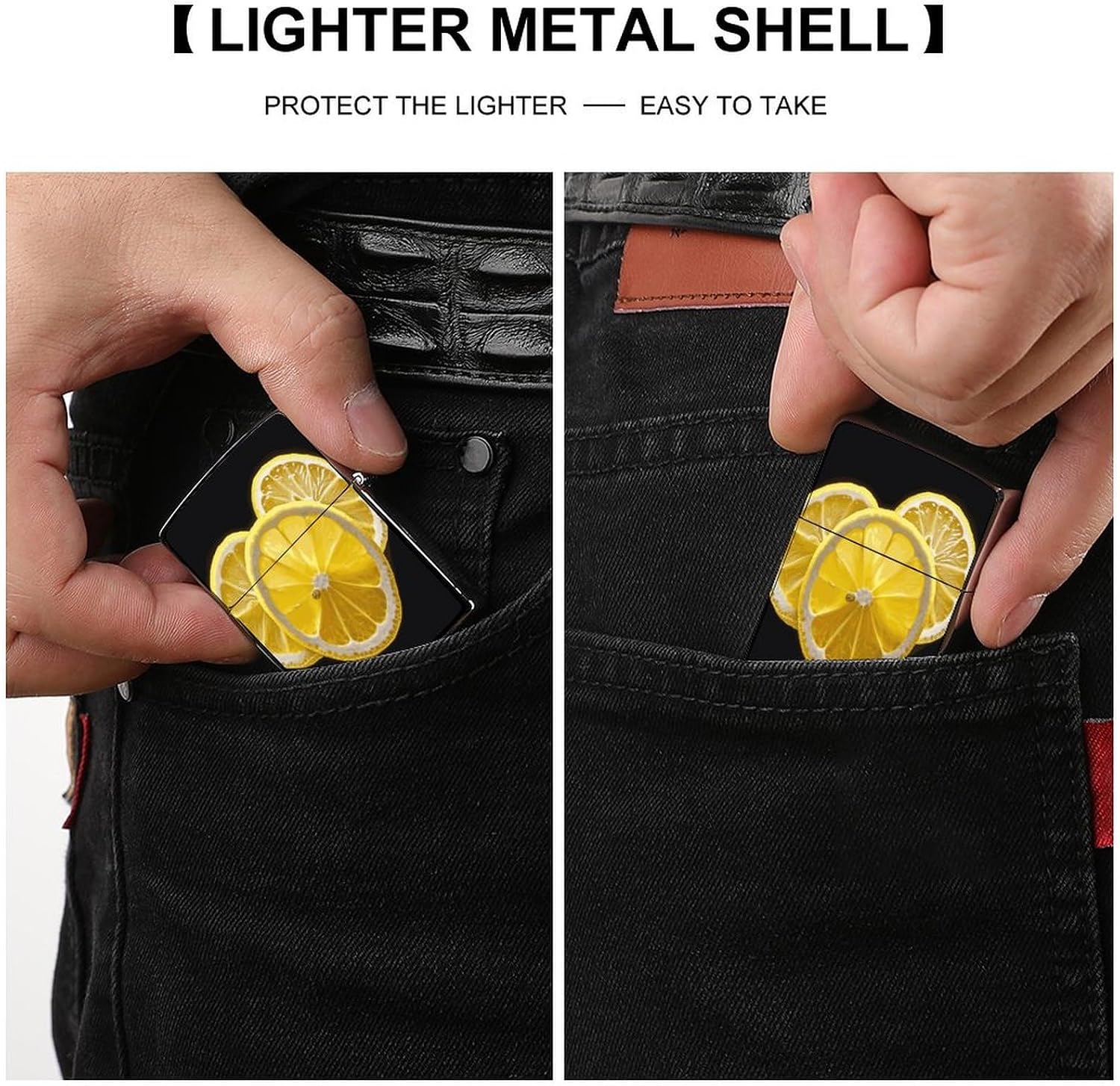 Lemon Slices1 Lighter Case Cover Holder Lighter Sleeve