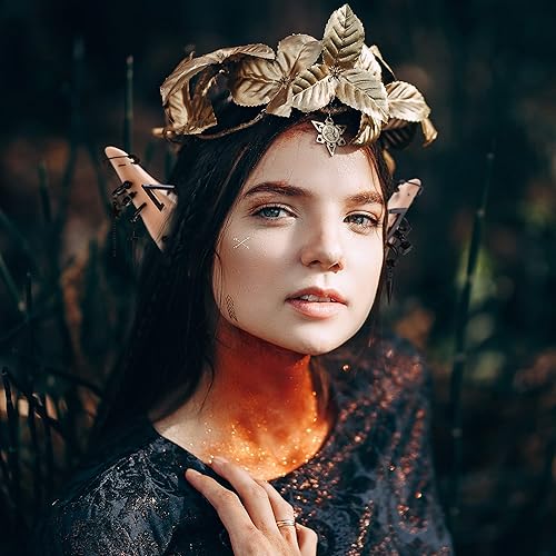 Miniatura 5 de FRESHME Elf Ears with Pierced Earrings Set - Soft Fairy Ears and Punk Dangle Hoop Piercing Earrings for Women Girls Elf Halloween Renaissance Anime