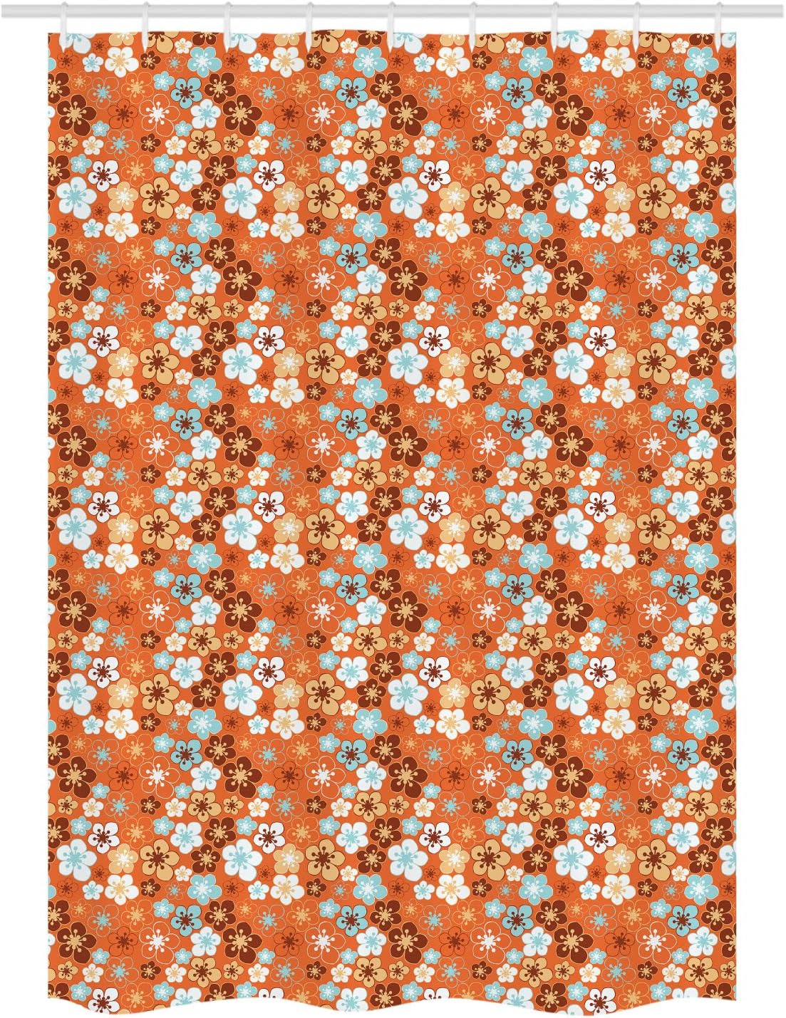 Ambesonne Checkered Stall Shower Curtain, Abstract Striped Design Scottish Culture Inspired Celtic Fashion, Decorative Fabric Set with Hooks for Bathroom, 54" W x 78" L, Night Blue Cinnamon