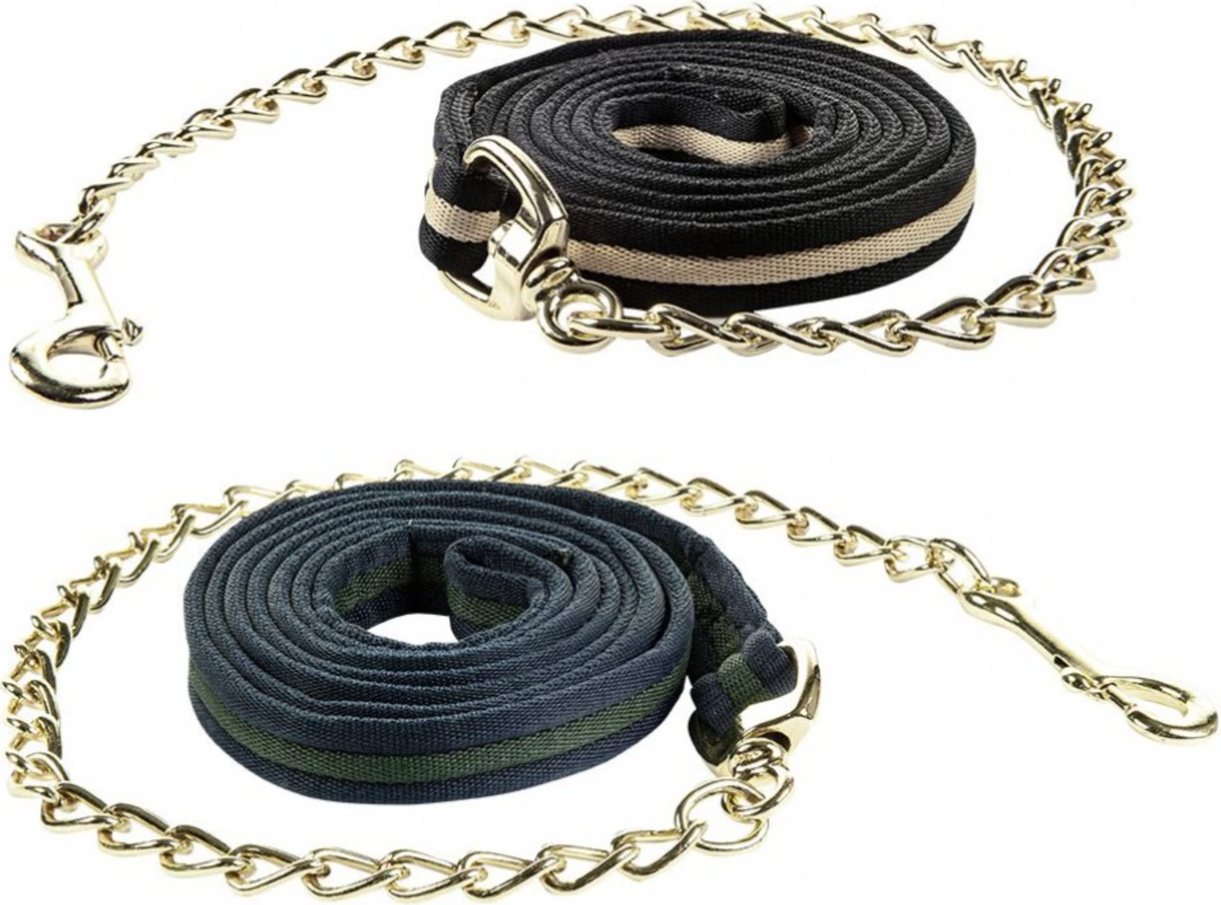 Longe de présentation HKM noir et beige de 270 cm pour cheval