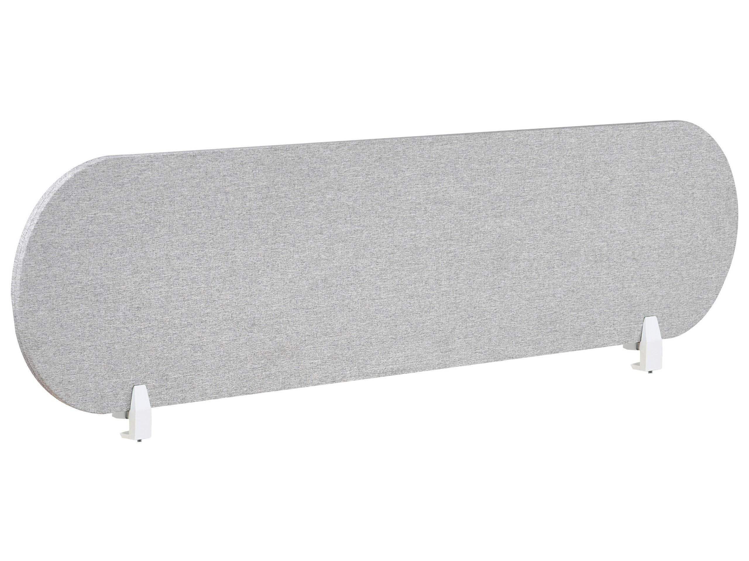 Beliani Séparateur de Bureau en Pet Acoustique Recouvert de Tissu 160 x 40 cm Gris Clair Sparky