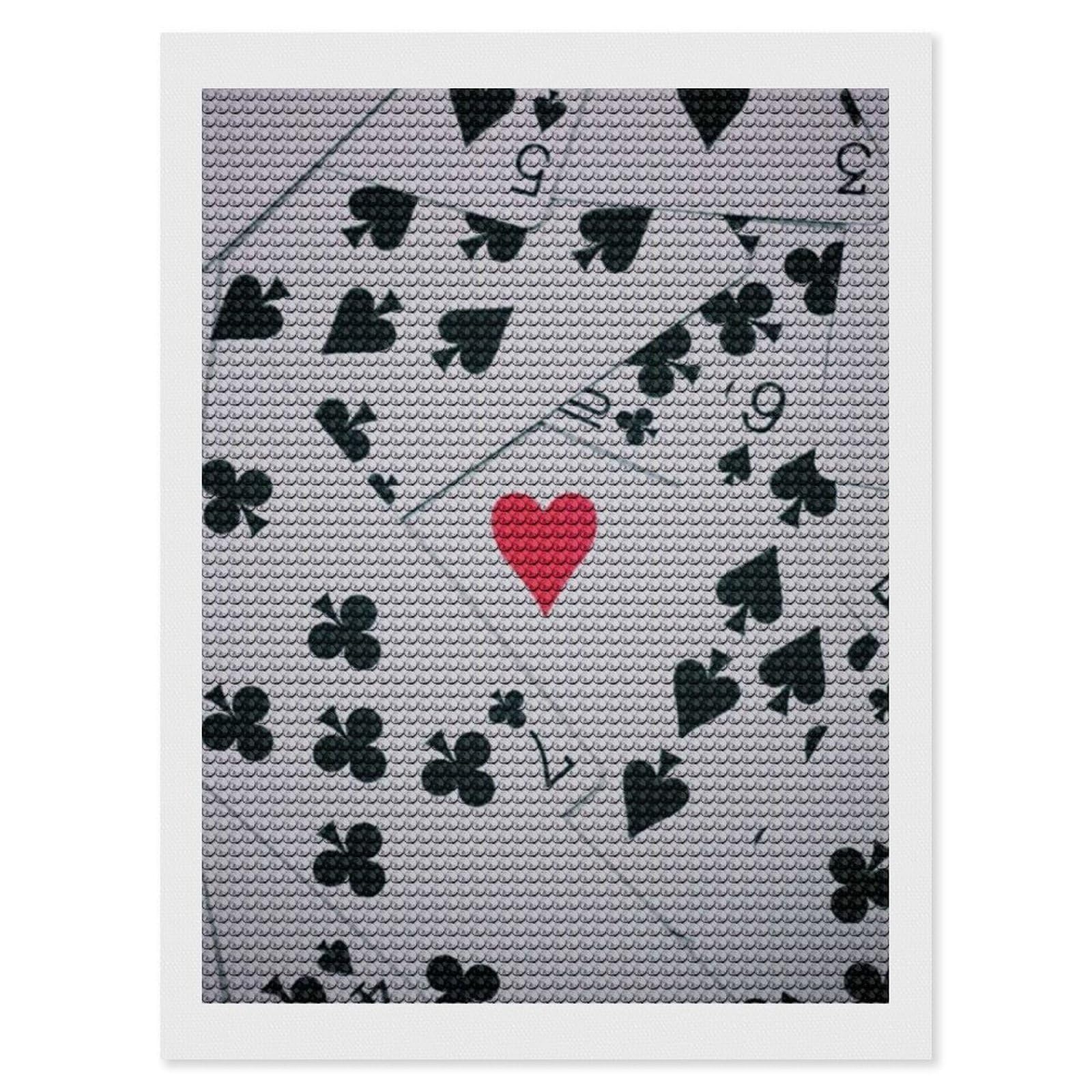Nclqvjxzkhw Style Poker Playing Cards Diamond Art Painting For Adult Round Diamonds Pictures Arts Crafts Home Wall Decor 12"X16"