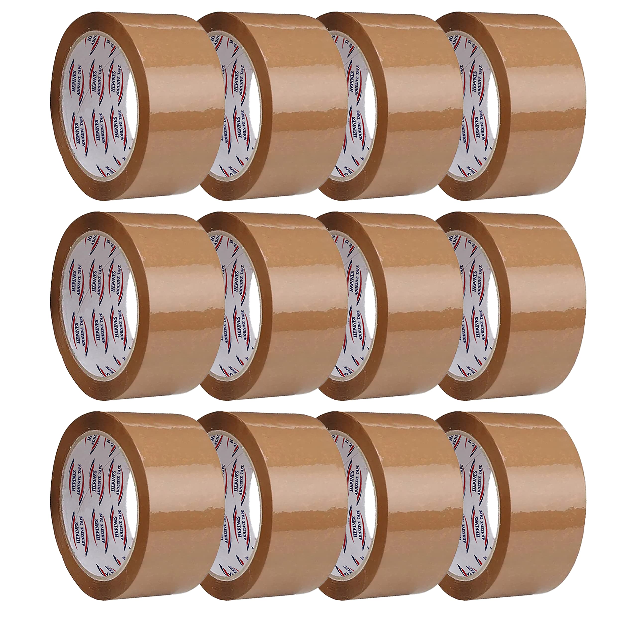 HEPINES 2 Inch 65 Meter, Pack of 12, Brown BOPP tape Self Adhesive High-Strength Packing Tape Rolls, Packaging, Industrial Tape for Home | Brown Cello tape | Office use & box Packing (B0BD959JFR) Amazon Price History, Amazon Price Tracker