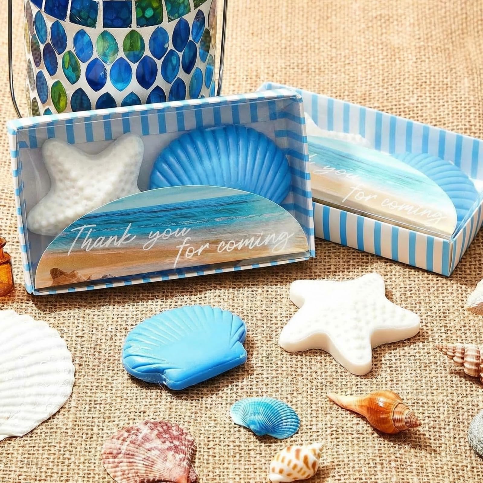 Loopeer Set di 24 saponette a forma di stella marina con conchiglie per