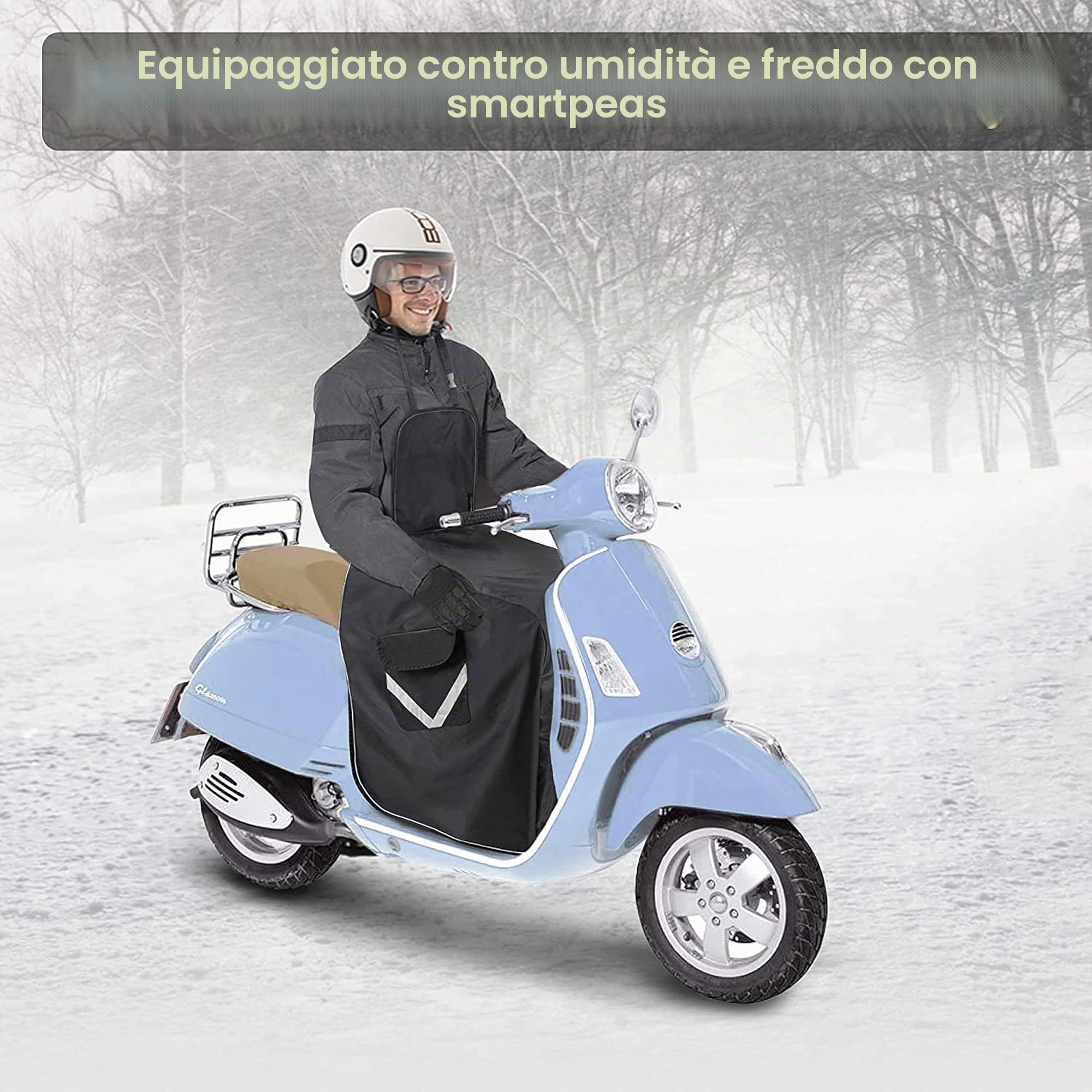Coprigambe Scooter Universale - Copertura Prottetiva per Moto - Parabrezza per Tutti Gli Scooter - Misura Universale - Certificato TUV