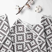 Vista 2 de Bacati - Paquete de 2 sábanas bajeras de algodón 100% algodón suave transpirable percal de Love Diamonds Aztec Neutral (gris)