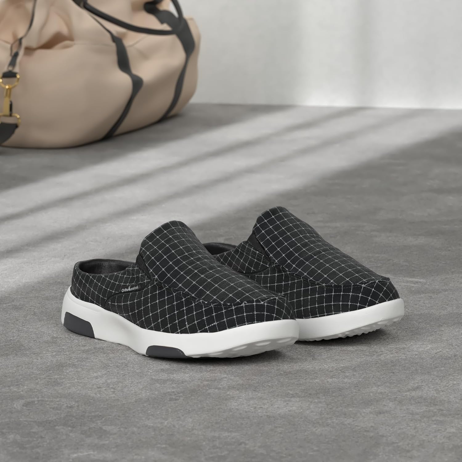 OrthoComfoot Women's Orthopedic Slip-On Loafers Walking Shoes: Comfortable Arch Support Slippers for Plantar Fasciitis, Casual Canvas Orthotic Mule Clogs for Foot Heel Pain Relief - Image 2