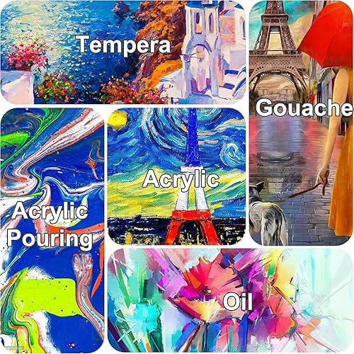 Miniatura 64 de Lienzos estirados para pintar de 24 x 36 pulgadas, paquete de 2, 12.3 onzas, triple imprimado sin ácidos, 100% algodón, lienzos grandes para pintura