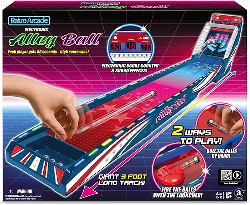 Miniatura 2 de Merchant Ambassador Retro Arcade Electronic Alley-Ball - Juego de mesa, pista de 3 pies, marcador y efectos de sonido, 1-2 jugadores, a partir de 6