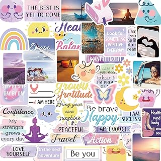 Vision Board Stickers for Women - 50Pcs Self Care Planner Stickers, Positive Affirmations Stickers for Journal, Healing Journey Vision Board Supplies Kit, Relaxation Themed