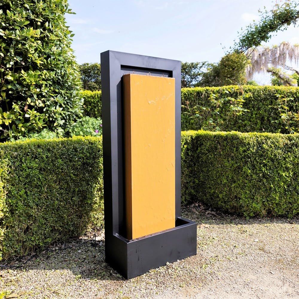 Primrose H120cm Almeida Column Water Wall Zinc Water Feature with Lights Outdoor Garden Fountain