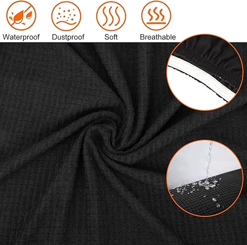 Miniatura 4 de SUNJOYCO Juego de fundas para silla de oficina, funda para silla de computadora con funda para reposabrazos, protector universal extraíble