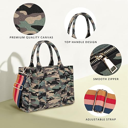 Miniatura 4 de Meejune Bolsos de lona para mujer bolso de trabajo casual de hombro cruzado