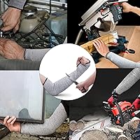 Vista 4 de CAWANFLY 5 pares de mangas protectoras para brazos, protección de nivel 5 resistente a cortes con orificio para el pulgar (negro)