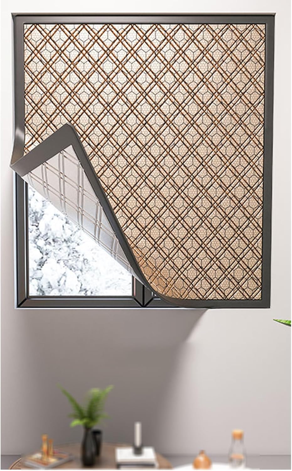 冬用の窓断熱、冬用の断熱窓カバー、窓用ブランケットカーテン、窓の保温(120x120cm/47.2x47.2in)