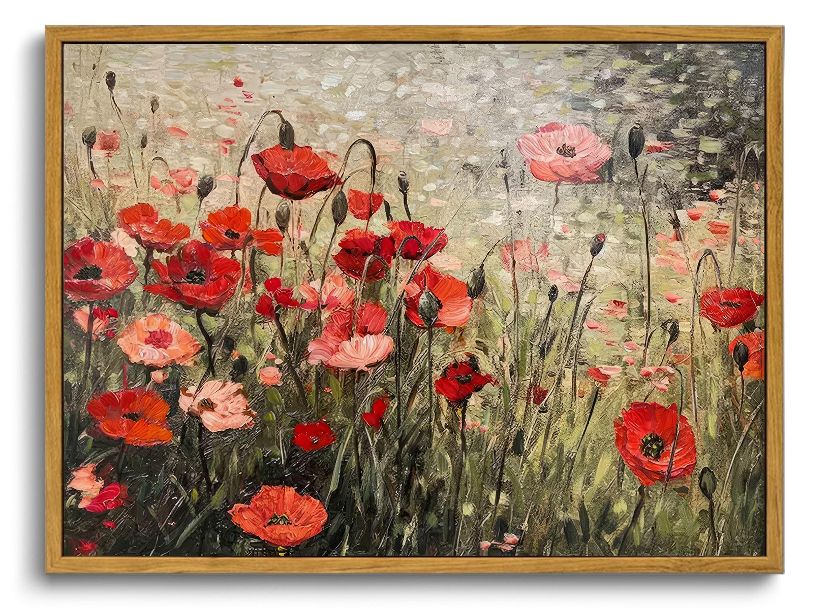 OIQArtOIQ Framed Canvas Wall Art,Vintage Decor,Landscape Nature Country Wildflower Paintings Farmhouse Pictures Modern Artwork Rustic Fall Flower Prints Cottagecore Office Living Room Bedroom Bathroom — view 48