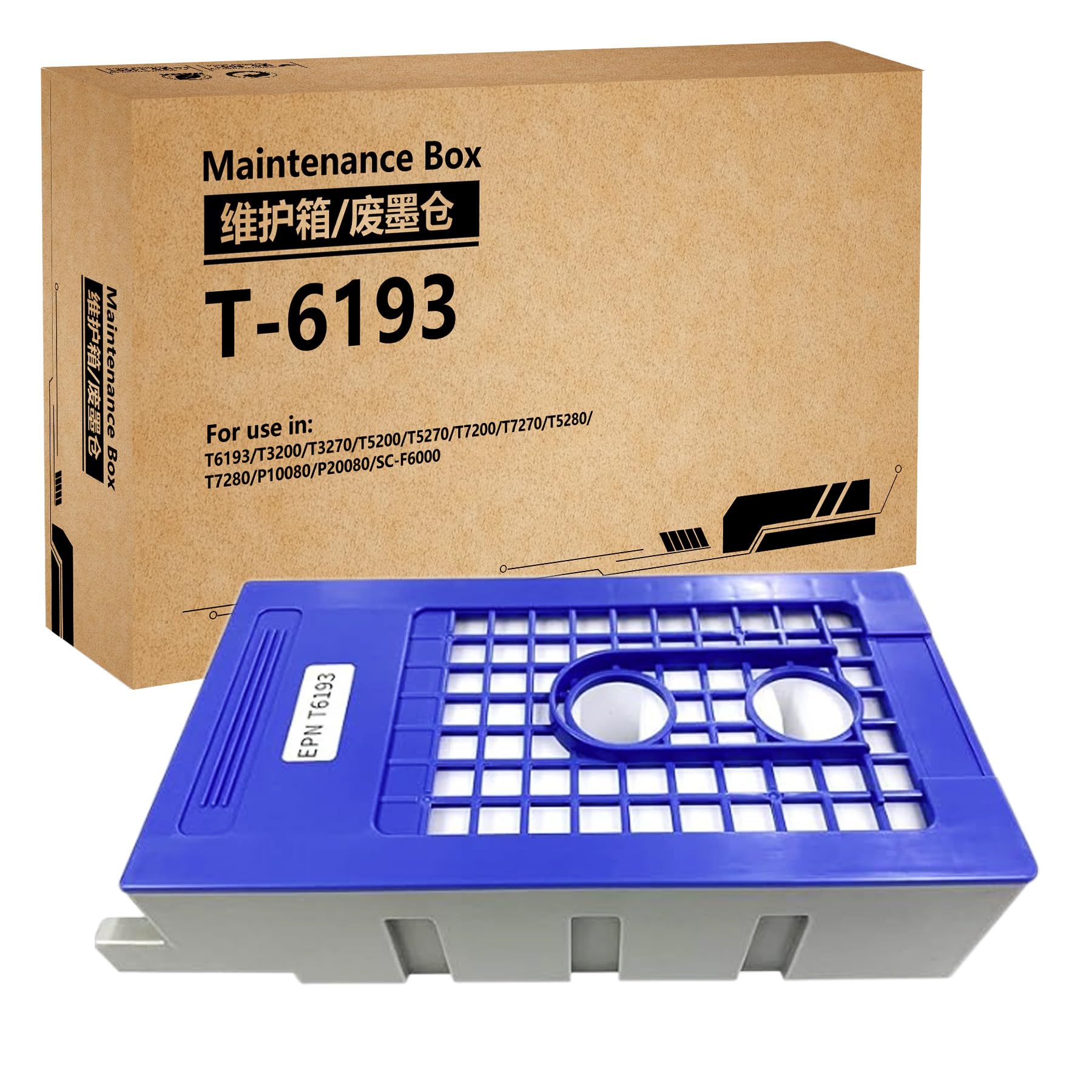 HEMEINY T6193 C13T619300 Ink Maintenance Box Compatible with SureColor T3000 T5000 T7000 T3200 T5200 T7200 T3080 T5080 T7080 F6000 T3200D T5200D T7200D T7200 T3270 T5270 T7270 Printer