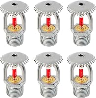 Bestopper 6-Pack Upright Fire Sprinkler Heads 155°F Quick Response 1/2" NPT Brass K80 for Home Commercial Safety & Irrigation