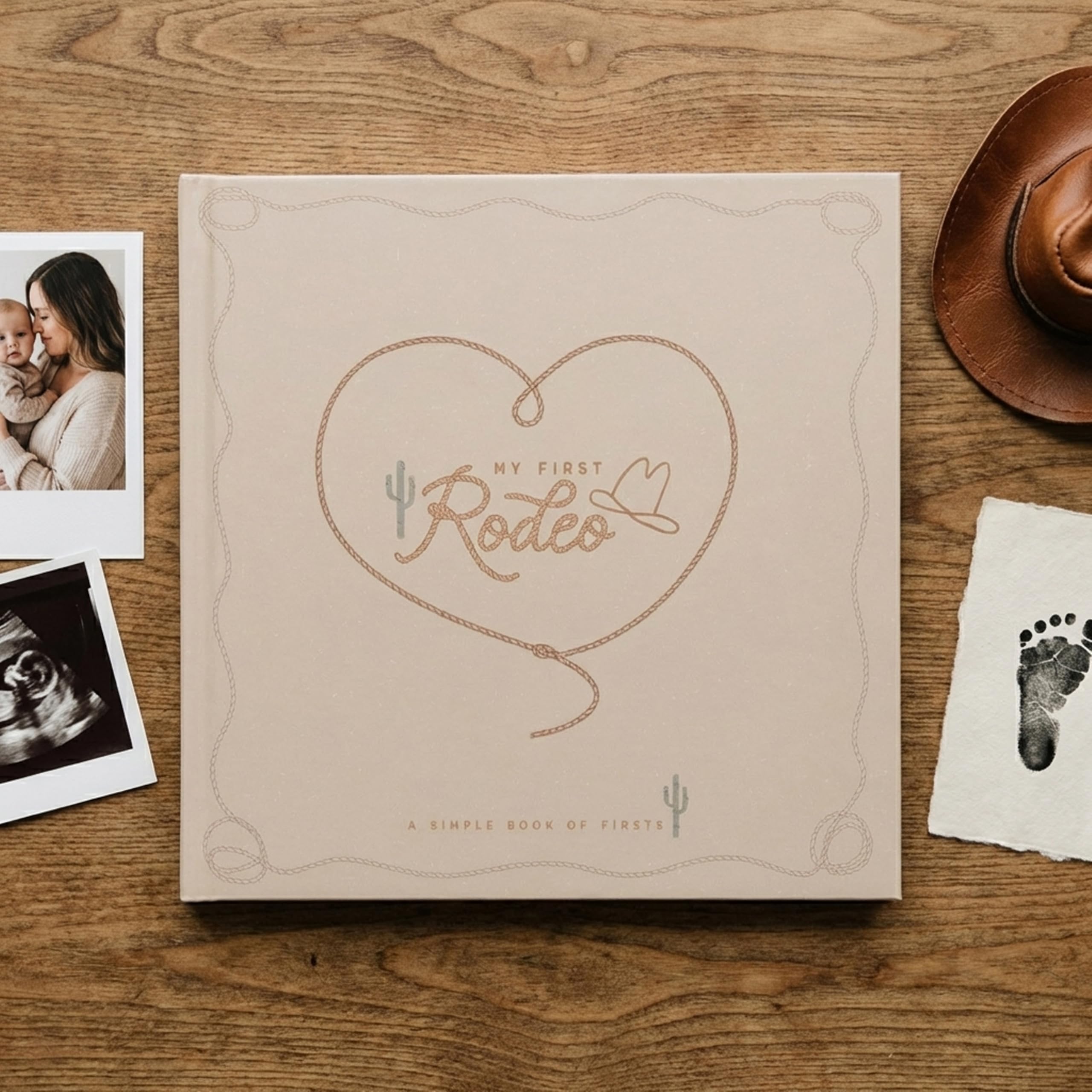 Lucy Darling My First Rodeo Baby Memory Book – Diario del primo anno, 5 anni pietra miliare scrapbook e album fotografico – ricordo per bambino o ragazza – regalo ideale
