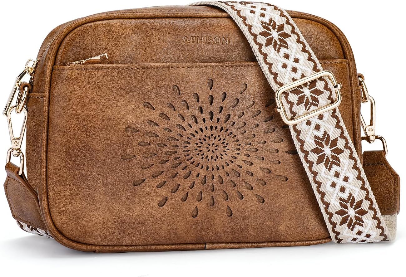 APHISON Quilted Crossbody Bags for Women Trendy,Vegan Leather Small Crossbody Purses Shoulder Handbags with Adjustable Strap