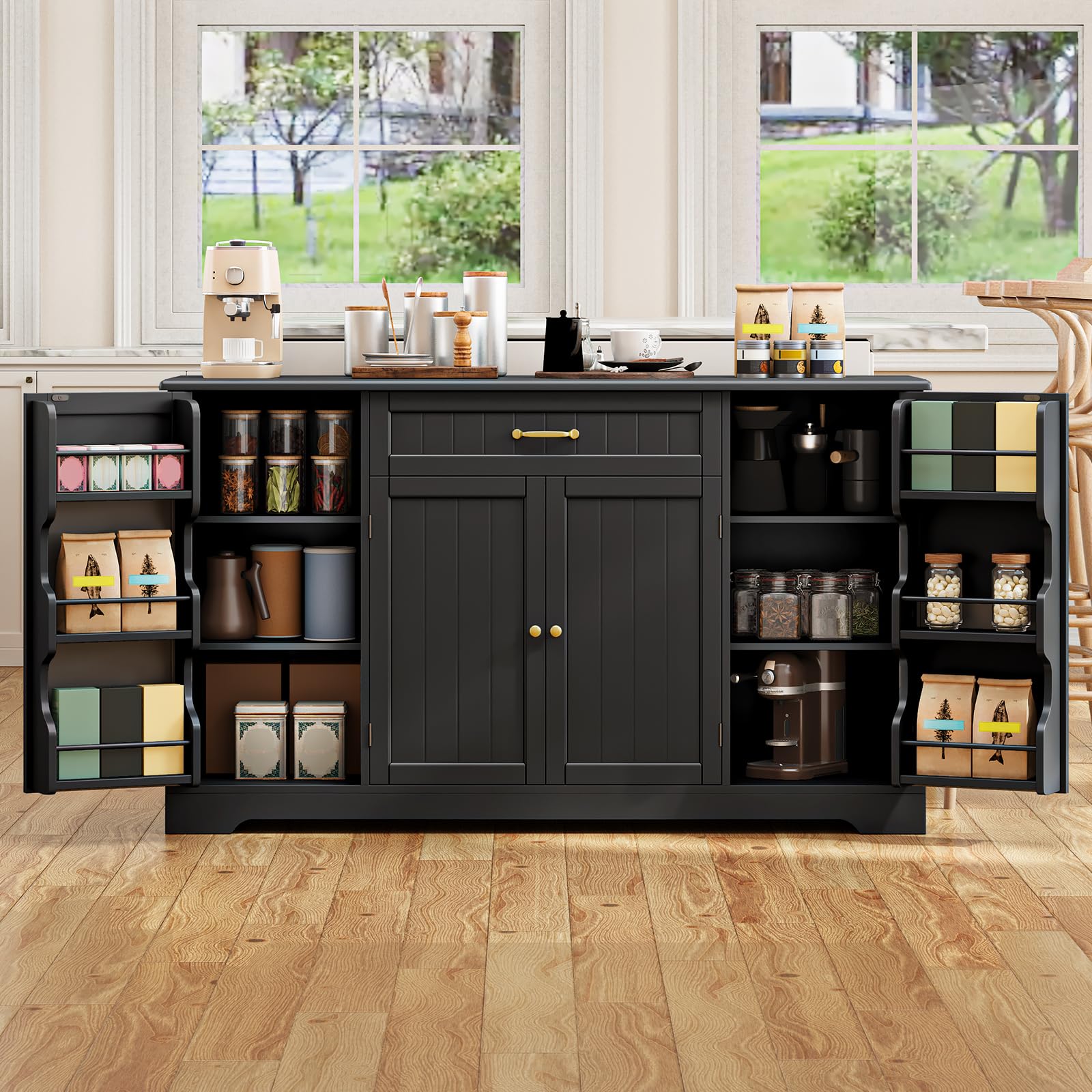 Gizoon 56' Kitchen Coffee Bar Cabinet